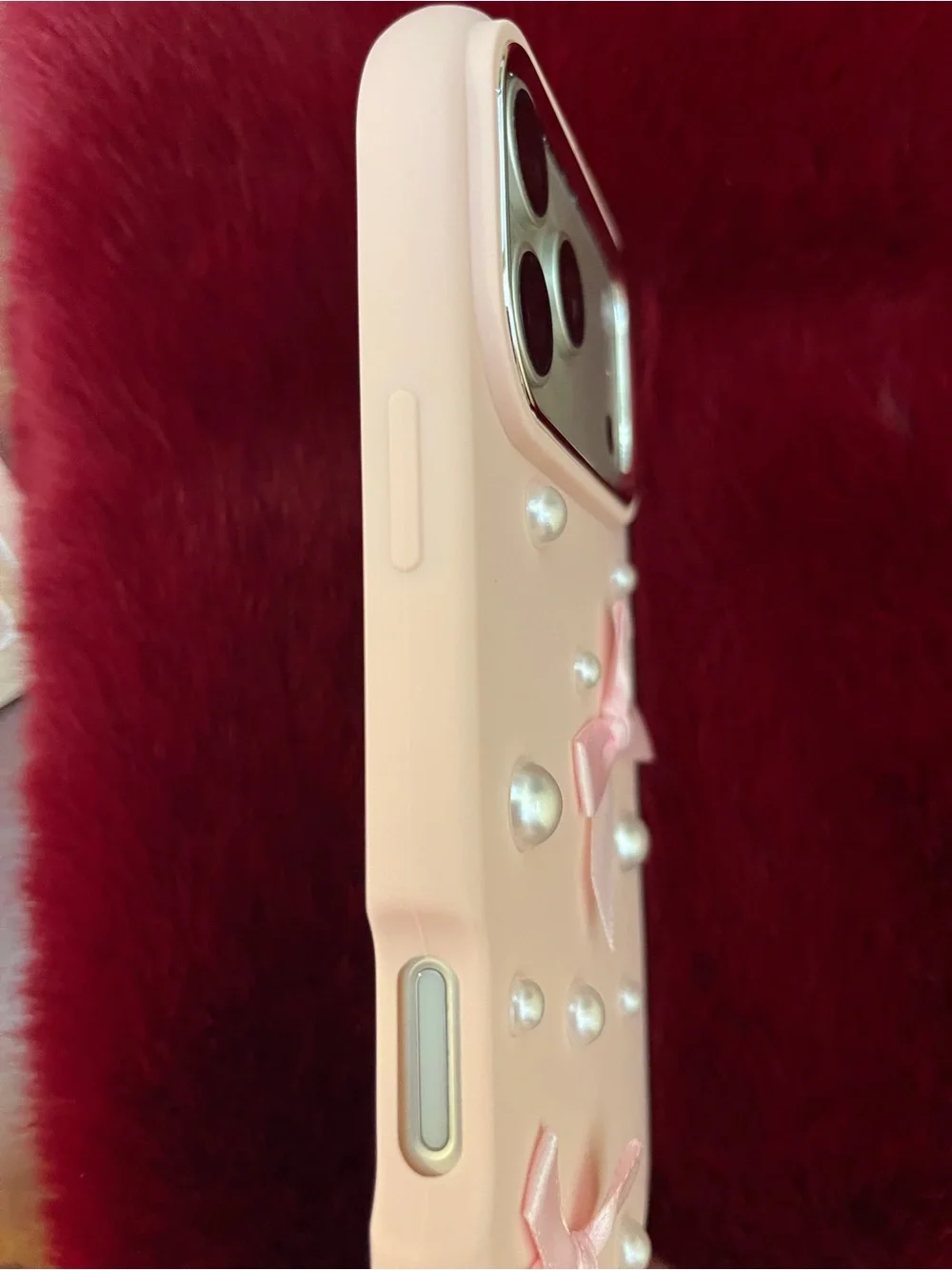 BOW PEARL 17 Pro Max iphone pink phone case Barbie Coquetta Girl women’s teen’s